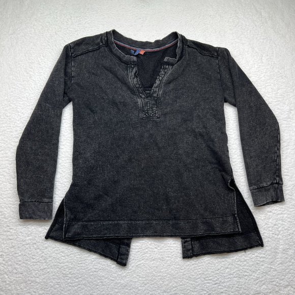 Pilcro | Split-Hem Tunic Top Color Carbon Long Sleeve V Neck Size Small - Picture 2 of 9